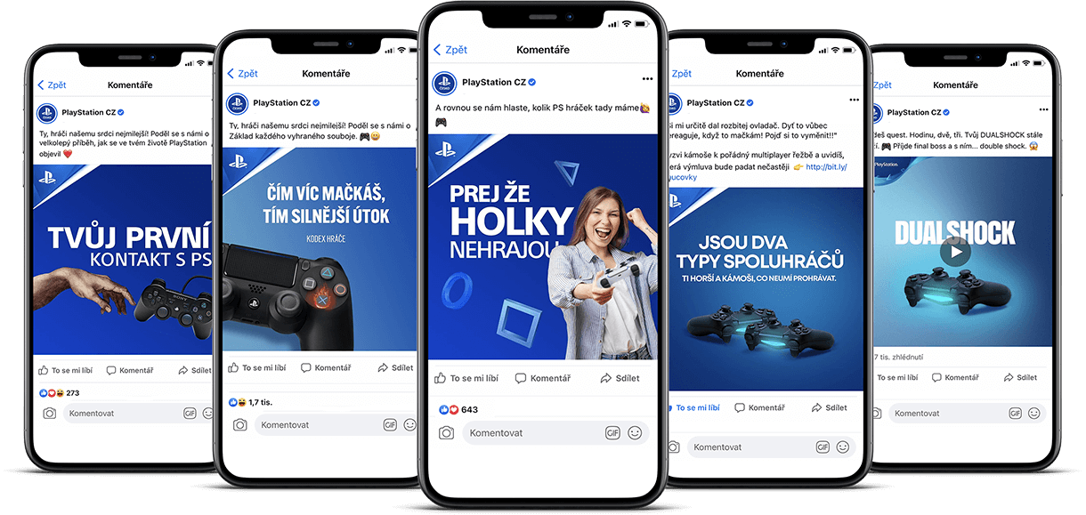 Pět ukázek facebookových příspěvků PlayStation s obsahem pro hráčskou komunitu
